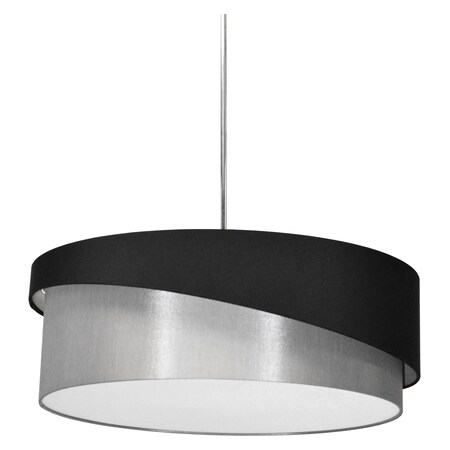 Dainolite 3Lt Jazlynn Pendant, Black/Grey Shade W/ 790 Diff JAZ243-PC-797-835